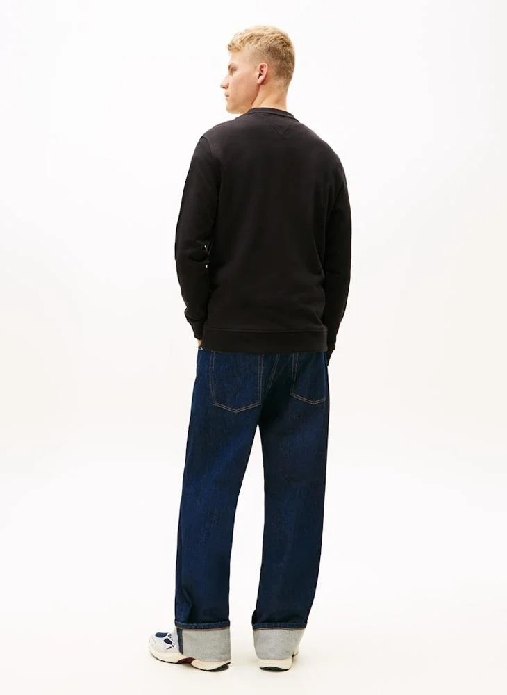 Tommy Jeans Flag Badge Terry Crew Neck Jumper