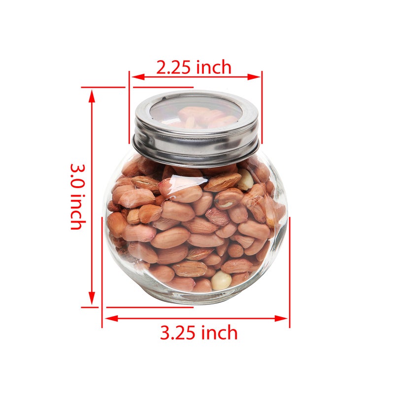 MyGift Set of 6 Round Glass Spice Container (6 oz) with Screw on Metal Lids and 2 Tier Wire Display Rack - Image 2
