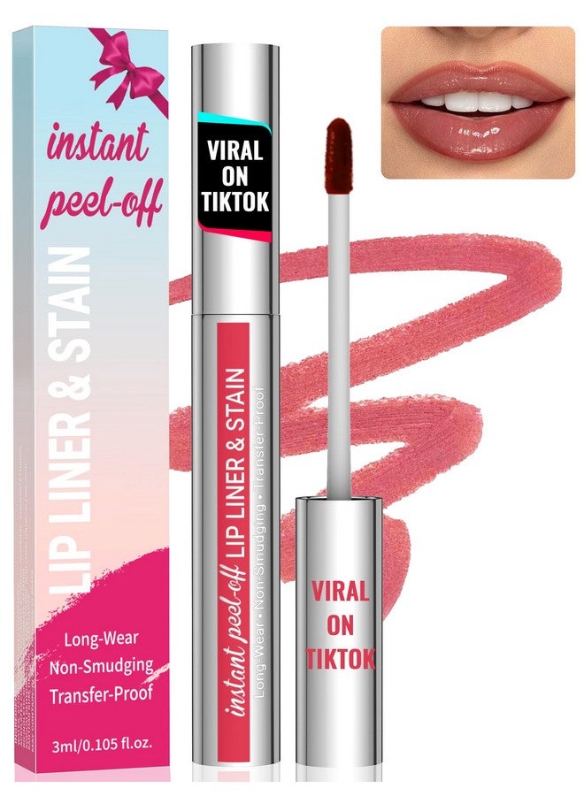 iMethod Lip Stain - Lip Liner Stain, Natural Long Lasting Lip Stain Peel Off, Waterproof Stay On All Day, Transfer-Proof, Highly Pigmented, Instant Peel Off Lip Stain Color, Nude Pink - Image 1