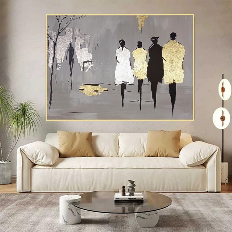 ماركتنا لوحة قماشية بتصميم الفن التشكيلي مع برواز مجوف مقاس (60×40) قطعة واحدة - Image 3