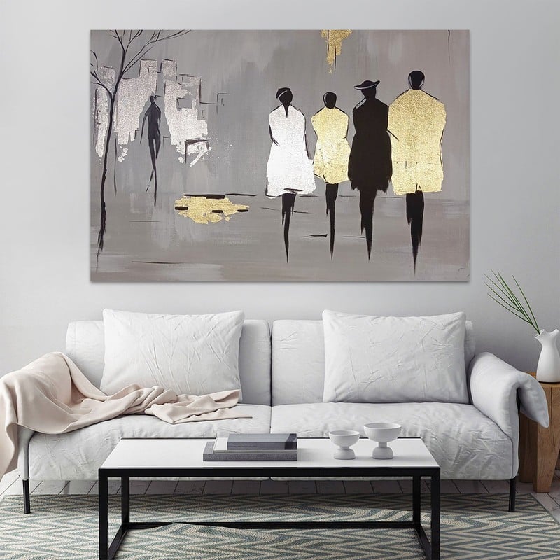 ماركتنا لوحة قماشية بتصميم الفن التشكيلي مع برواز مجوف مقاس (60×40) قطعة واحدة - Image 2