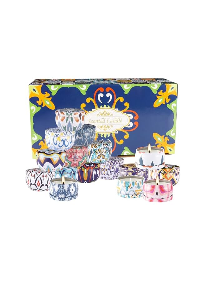 The Bros 16 PCS Scented Candles Gift Set, Natural Soy Wax Portable Travel Tin Candles for Home, 2.5 oz Long Lasting Aromatherapy Candle Set for Women Birthday Gifts - Image 5