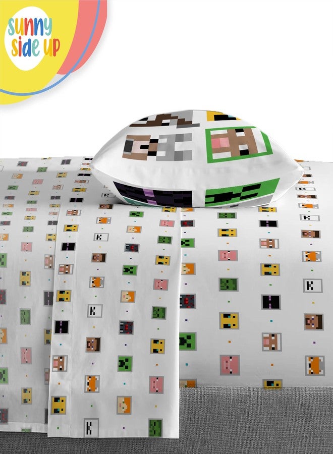 Sunny Side Up Minecraft Twin Comforter Set - 5 Piece Kids Bedding Includes Comforter, Sheets & Pillow Cover - Super Soft Gamer Microfiber Bed Set - Image 5