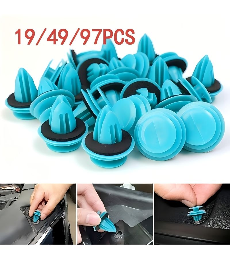 49PCS Car Door Panel Rivets Durable Push In Clips with Vibration Dampening Noise Insulation Shock Absorbing Pads for Sedans SUVs Trucks - Image 5