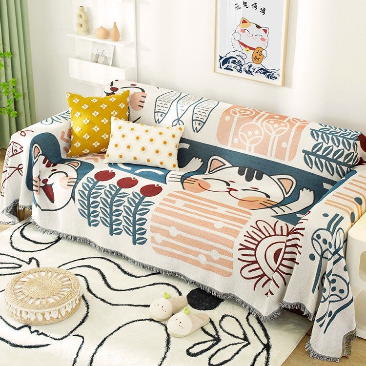 Nordic Ins Style Summer Universal Sofa Towel Cover Cloth Full Cover Sofa Cushion Cover Cover Blanket Single Three-Person Four Seasons Universal - Image 3