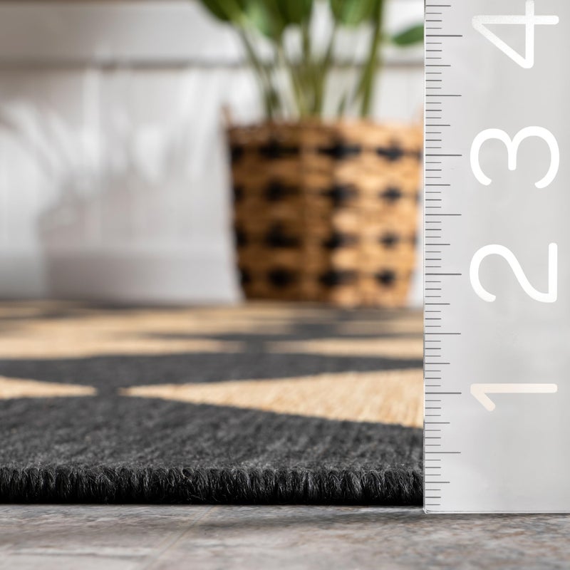 Nuloom Outdoor Performance Collection Sabina Dark Grey/Ivory, 4' x 6', Soft, High Traffic, Stain Resistant, Easy Clean, Durable Area Rug for Indoor/Outdoor Patio, Deck, Porch, Garden, Courtyard - Image 3