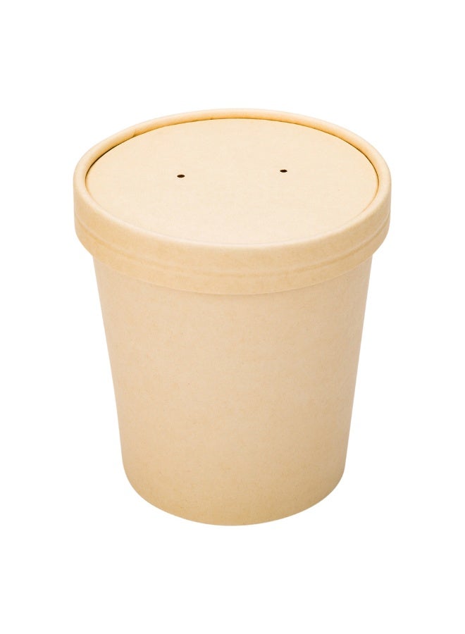 Restaurantware LIDS ONLY: 200 Kraft Paper Soup Container Lids - Fits 26 oz & 32 oz Bio Soup Containers - Recyclable, For Take Out Or To Go Soup, Soup Containers Sold Separately - Image 2