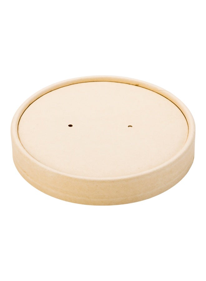 Restaurantware LIDS ONLY: 200 Kraft Paper Soup Container Lids - Fits 26 oz & 32 oz Bio Soup Containers - Recyclable, For Take Out Or To Go Soup, Soup Containers Sold Separately - Image 1