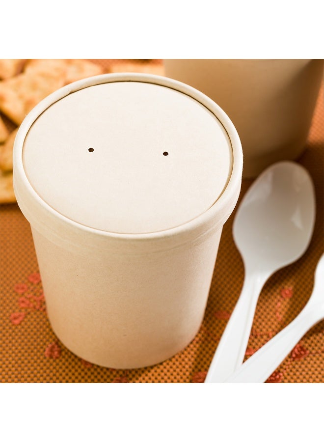 Restaurantware LIDS ONLY: 200 Kraft Paper Soup Container Lids - Fits 26 oz & 32 oz Bio Soup Containers - Recyclable, For Take Out Or To Go Soup, Soup Containers Sold Separately - Image 3