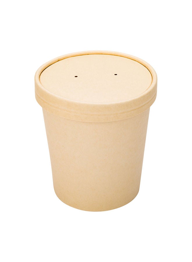 Restaurantware LIDS ONLY: 200 Kraft Paper Soup Container Lids - Fits 26 oz & 32 oz Bio Soup Containers - Recyclable, For Take Out Or To Go Soup, Soup Containers Sold Separately - Image 5