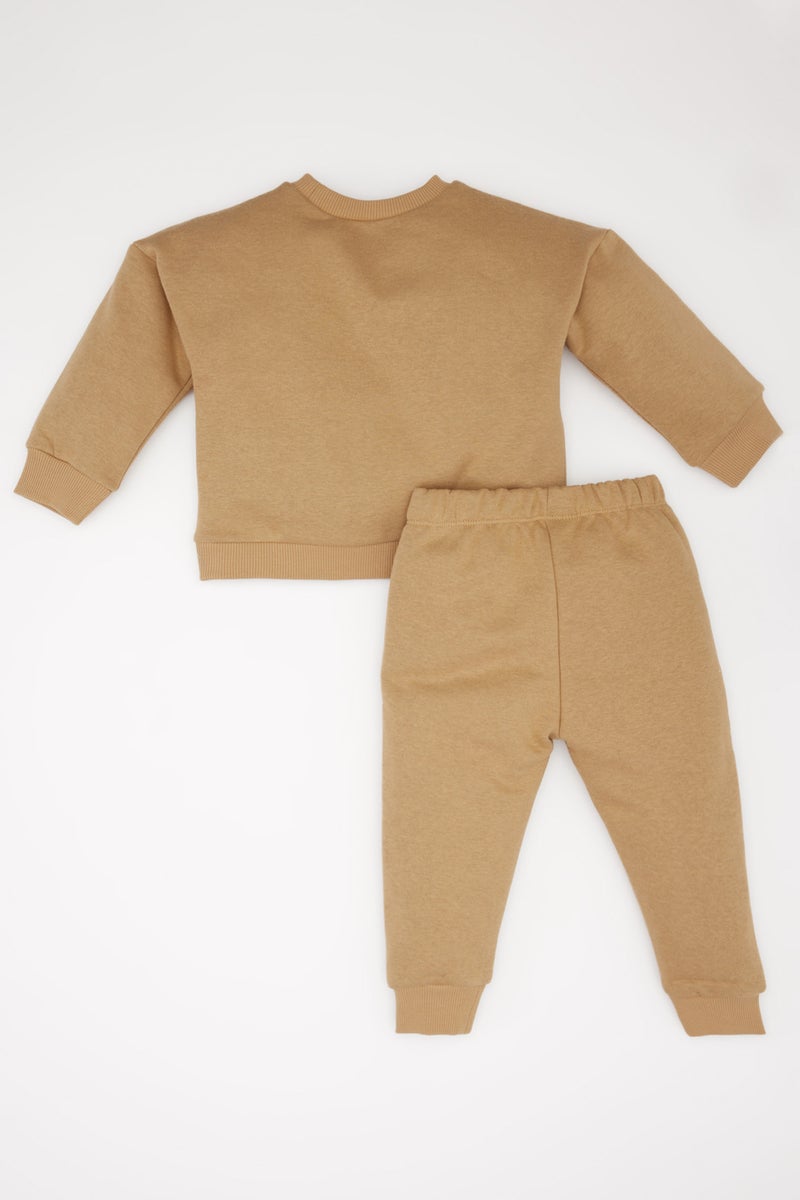 DeFacto Baby Boys Slogan Printed Thick Fabric 2 Piece Set - Image 2