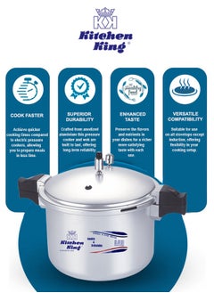 Kitchen King طنجرة ضغط بليز أنوديز من كيتشن كينج مع مجموعة غاز إضافية - نظام تحرير غاز يتم التحكم فيه - دبوس مؤشر الضغط - مقبض سهل الفتح ومقاوم للحرارة  - Image 4