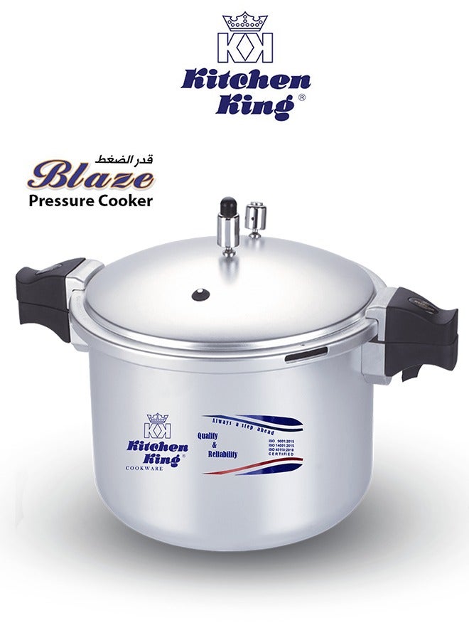 Kitchen King 9Liters Kitchen King Blaze 9L Premium Pressure Cooker – Anodized Aluminium, High-Pressure Cooking, GRS Safety, Pressure Indicator, Extra Gas Kit, Multipurpose Use, Heavy Base, Easy Open Handle Silver - Image 1