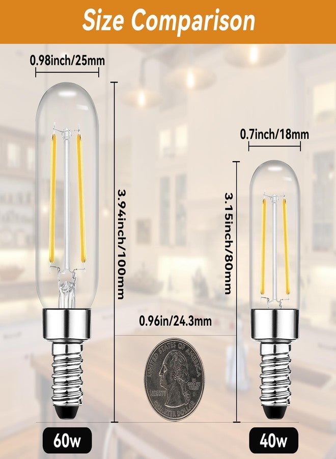 TJOY Led Bulbs E12 T6 Chandelier, Dimmable, 5.5W Equivalent, 60W, 2700K, Soft Warm White, Small Base, Clear Bulb, Decorative Vintage Edison Lamp for Chandelier, Vented - Image 4