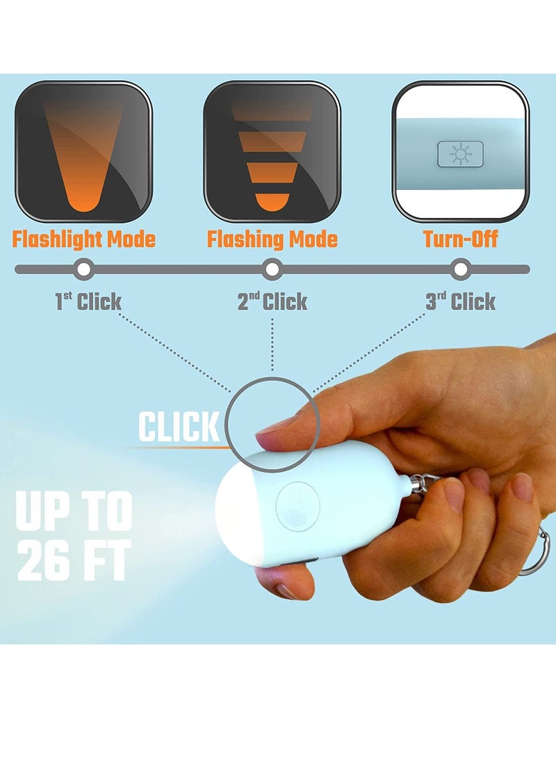 Sharpdo - Personal Alarm Keychain for Women Self Defense - USB Rechargeable 130 dB Loud Safety Siren Whistle with LED Light – Panic Button or Pull Pin Alert Device Key Chain - Image 1
