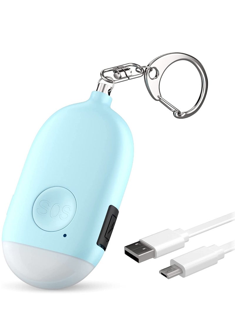 Sharpdo - Personal Alarm Keychain for Women Self Defense - USB Rechargeable 130 dB Loud Safety Siren Whistle with LED Light – Panic Button or Pull Pin Alert Device Key Chain - Image 1