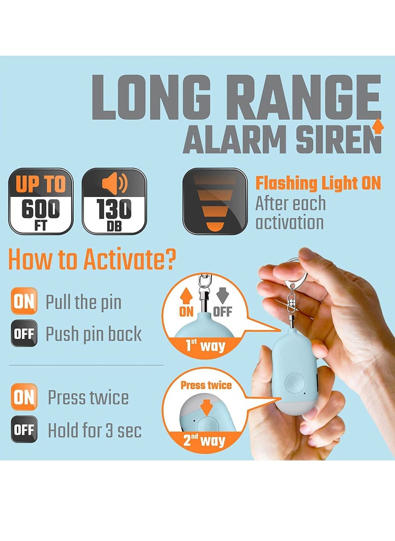 Sharpdo - Personal Alarm Keychain for Women Self Defense - USB Rechargeable 130 dB Loud Safety Siren Whistle with LED Light – Panic Button or Pull Pin Alert Device Key Chain - Image 1