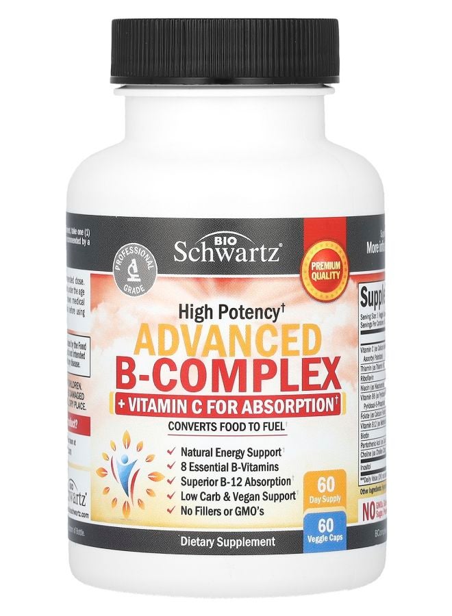 High Potency Advanced B-Complex 60 Veggie Caps