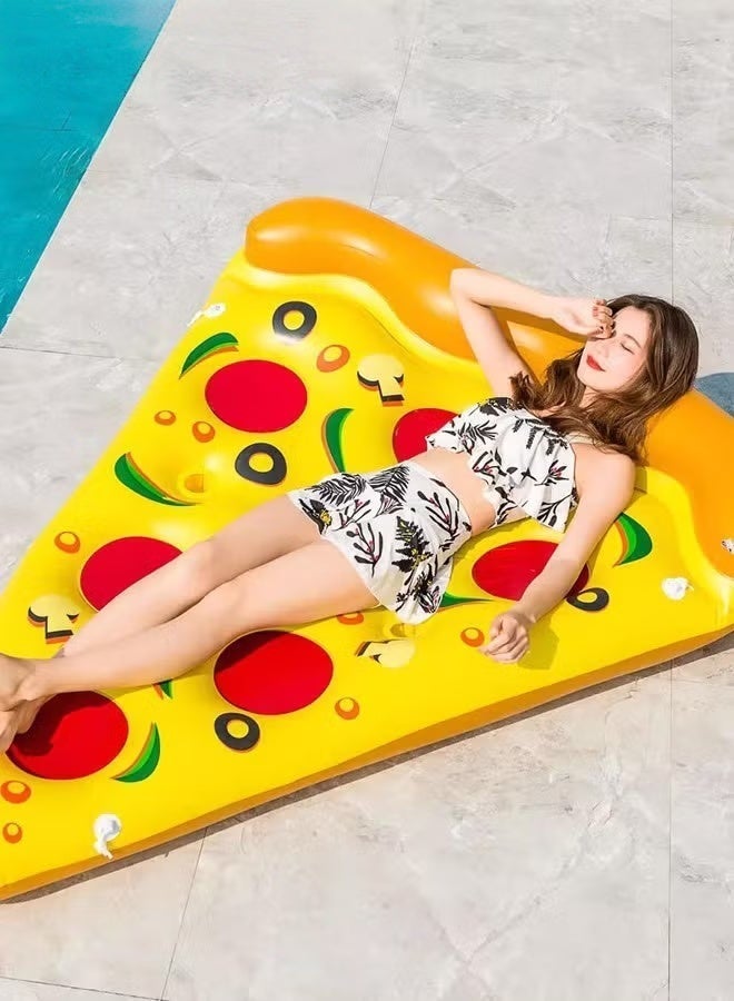 MIXDE Inflatable Pool Float, Giant Pizza Swimming Pool Floating, Pizza Slice Inflatable Mat with Realistic Printing, Water Floating Raft, Giant Pool Lounger, Fun Pool Accessories, Made of High Quality PVC, Suitable for Any Summer Themed Party, Beach, Sea, Pool and Water Park - Image 4