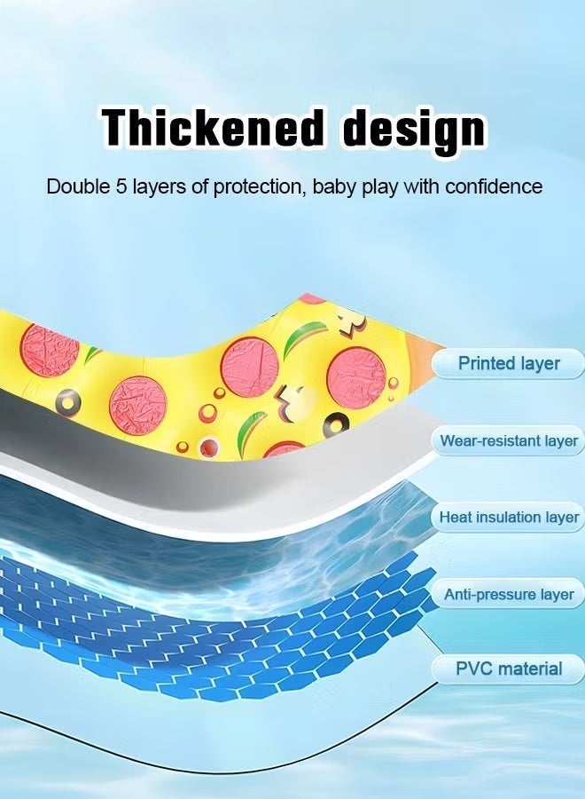 MIXDE Inflatable Pool Float, Giant Pizza Swimming Pool Floating, Pizza Slice Inflatable Mat with Realistic Printing, Water Floating Raft, Giant Pool Lounger, Fun Pool Accessories, Made of High Quality PVC, Suitable for Any Summer Themed Party, Beach, Sea, Pool and Water Park - Image 2