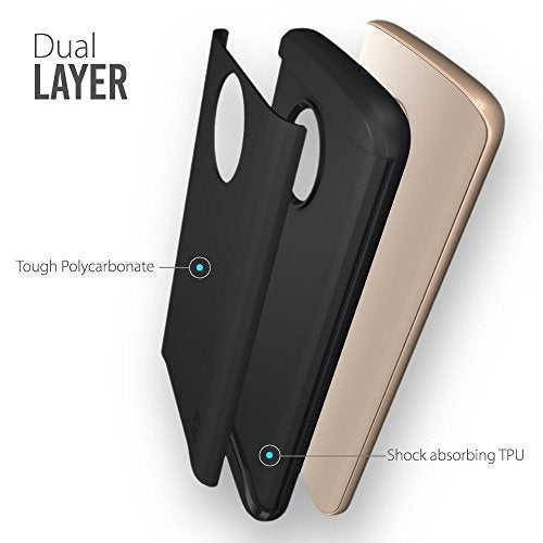 TUDIA DualShield Designed for Motorola Moto G6 Phone Case, [Merge] Shockproof Heavy Duty Military Grade Dual Layer Hard Slim Protective Case Cover - Matte Black - Image 2