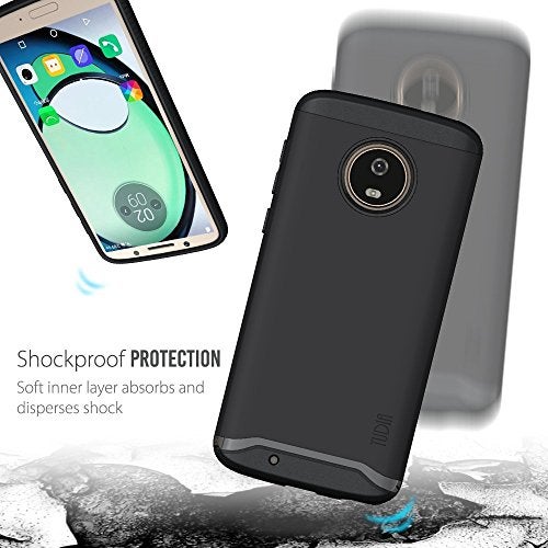 TUDIA DualShield Designed for Motorola Moto G6 Phone Case, [Merge] Shockproof Heavy Duty Military Grade Dual Layer Hard Slim Protective Case Cover - Matte Black - Image 5