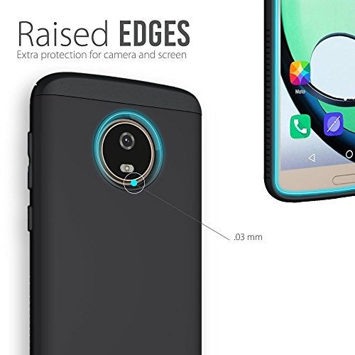 TUDIA DualShield Designed for Motorola Moto G6 Phone Case, [Merge] Shockproof Heavy Duty Military Grade Dual Layer Hard Slim Protective Case Cover - Matte Black - Image 4