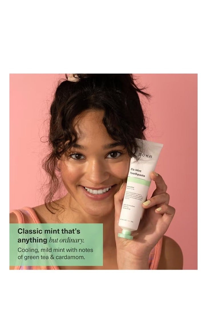 BOKA Fluoride Free Toothpaste, Nano Hydroxyapatite, for Teeth Whitening & Remineralizing, Sensitive Teeth, Dentist Recommended for Adult, Kids, Natural Peppermint Flavor Ela Mint, 4oz - Image 2