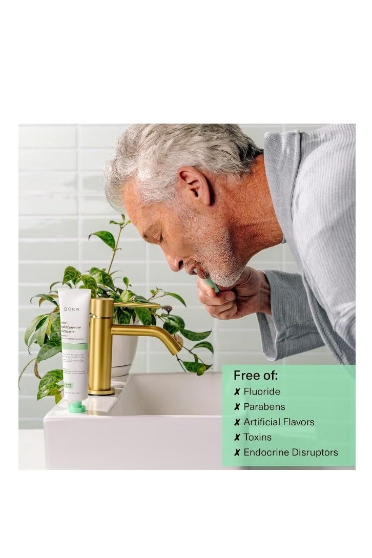 BOKA Fluoride Free Toothpaste, Nano Hydroxyapatite, for Teeth Whitening & Remineralizing, Sensitive Teeth, Dentist Recommended for Adult, Kids, Natural Peppermint Flavor Ela Mint, 4oz - Image 5