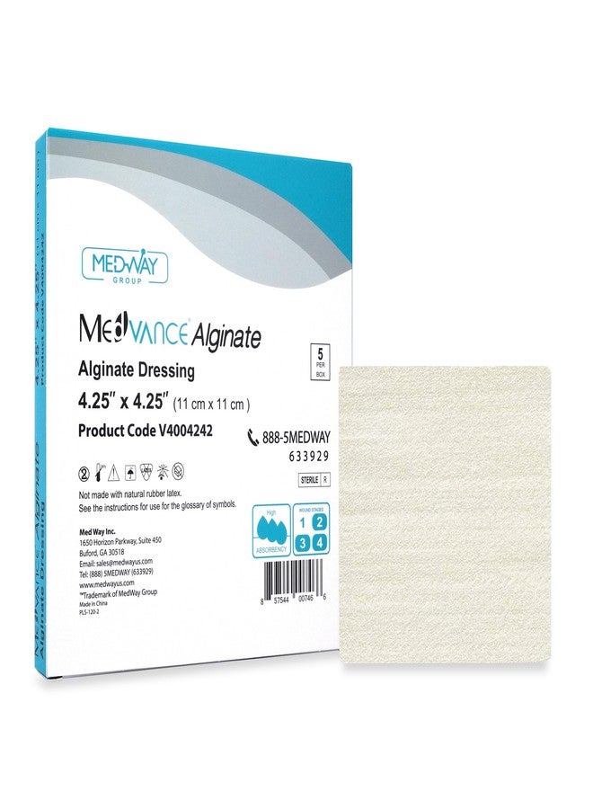 MedVance TM Alginate - Calcium Alginate Dressing 4.25"x4.25" Box of 5 dressings - Image 1