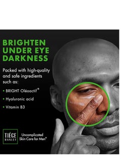 tiege hanley Tiege Hanley Mens Under Eye Cream for Dark Circles, EYES - Eye Cream for Puffiness & Bags Under Eyes - Firming Anti-Aging Eye Wrinkle & Fine Lines Cream - Tightening Eye Bags Treatment for Men, 0.5 Oz  - Image 3