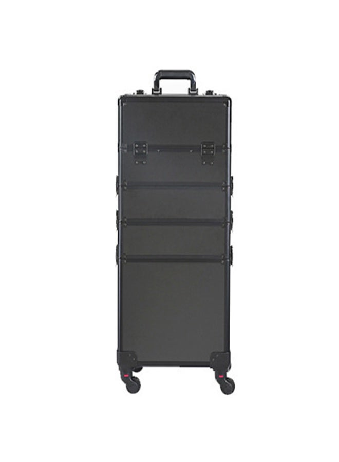 4-Tier Professional Makeup Box, Makeup Artist's Makeup Case, Rollers, Handles And Pull Rods, Large-Capacity Portable Cosmetic Train Case, Travel And Outdoor Cosmetic Case - Image 1