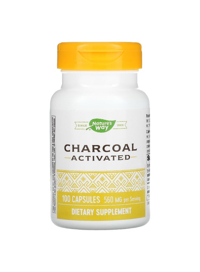 Nature's Way Charcoal Activated  Dietary Supplement - 100 Capsules - Image 2