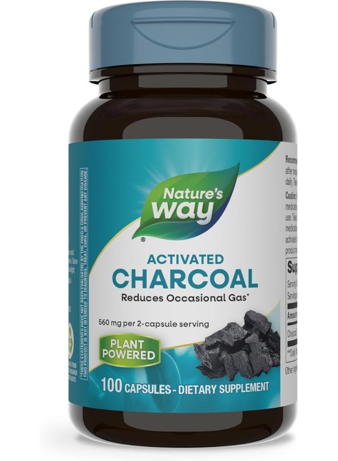 Nature's Way Charcoal Activated  Dietary Supplement - 100 Capsules - Image 1