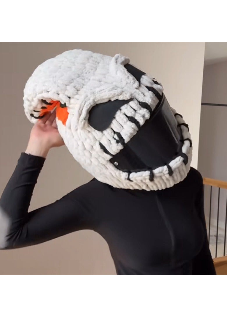 عام دراجة نارية قاطرة خوذة الغطاء الواقي قبعة الخريف والشتاء مضحك لطيف الحارة بالاكلافا محبوك خوذة الغطاء الواقي - Image 2