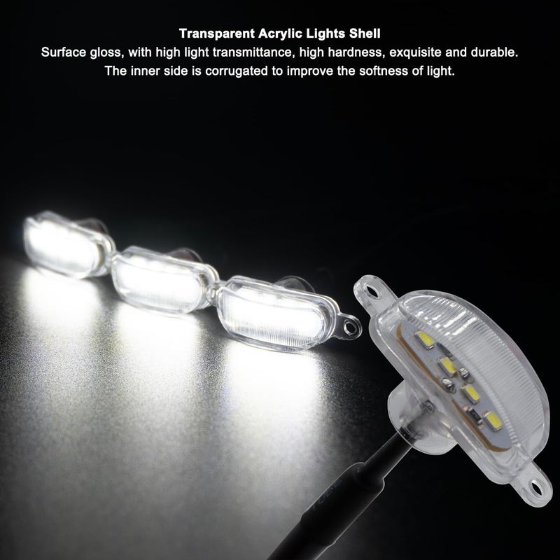 Boigoo أضواء علامات الشبكة الأمامية من Boigoo 3 قطع 4LED متوافقة مع دودج رام 1500 2013-2018 وفورد F-150 رابتور 2004-2019، شبكات زينة للسيارات (أبيض - عدسة بيضاء) - Image 2