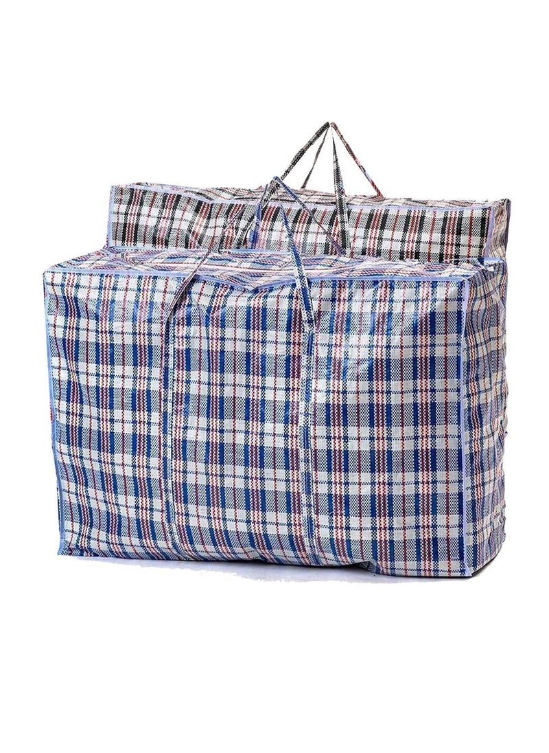 Generic - Mark Q Medium Laundry Bags with Zipper and Handle Heavy Duty Reusable Storage Bag for Clothes, Grocery Shopping, Assorted Colors 70 x 60 30 cm Multicolor Nylon - Image 1