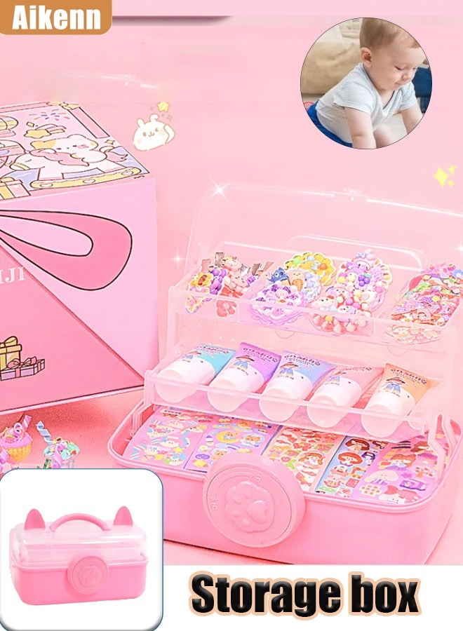 أيكين صندوق تخزين ثلاثي الطبقات لطيف على شكل كرتون، صندوق أدوات متعدد الطبقات، صندوق تخزين دبوس الشعر، صندوق مجوهرات لطيف للفتيات، صندوق تخزين إكسسوارات شعر الأطفال، صندوق تخزين ألعاب محمول، صندوق أقلام رصاص للطلاب، صندوق تخزين مرسوم يدويًا، صندوق قرطاسية رسم - Image 1