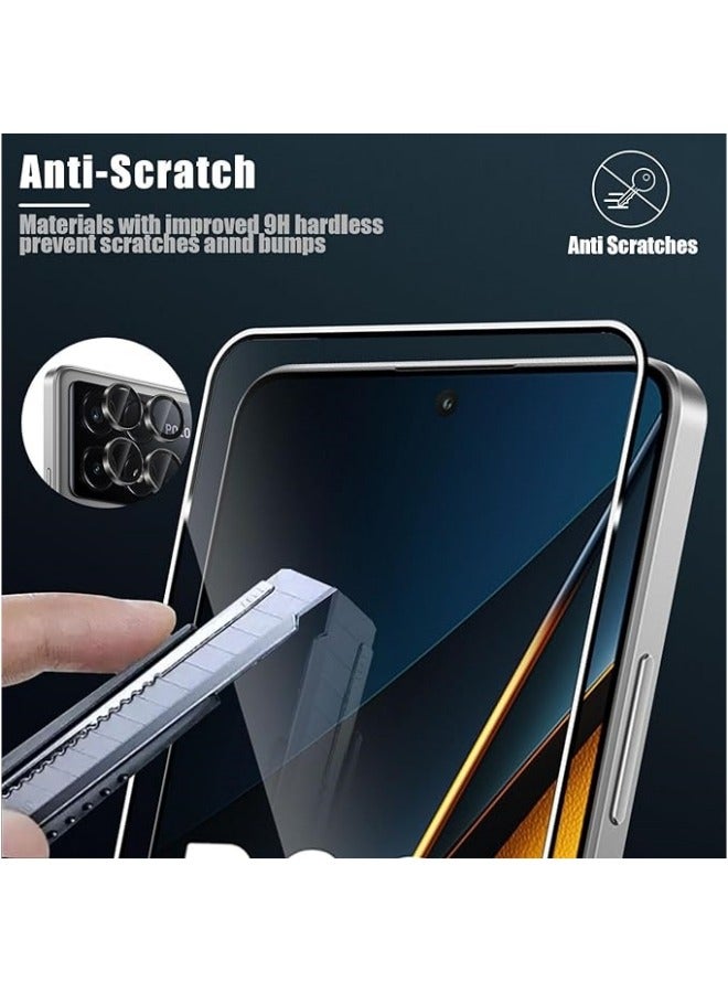 General Compatible with Xiaomi Poco X6 Pro 5G [2+1 Pack] Screen Protector Tempered Glass + Camera Lens Cover, 9H Hardness HD Tempered Glass Anti-Scratch Bubble-Free Screen Protector  - Image 3