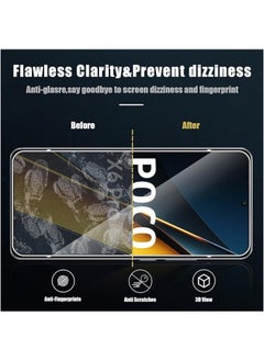 جنرال متوافق مع Xiaomi Poco X6 Pro 5G [2+1 حزمة] حامي الشاشة الزجاج المقسى + غطاء عدسة الكاميرا، صلابة 9H واقي الشاشة الزجاج المقسى عالي الدقة مضاد للخدش وخالي من الفقاعات.  - Image 4