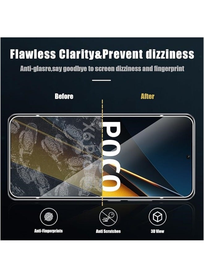 General Compatible with Xiaomi Poco X6 Pro 5G [2+1 Pack] Screen Protector Tempered Glass + Camera Lens Cover, 9H Hardness HD Tempered Glass Anti-Scratch Bubble-Free Screen Protector  - Image 4