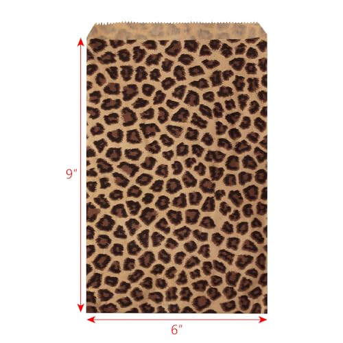Ikee Design 200 Pcs of 6 X 9 Inch Flat Plain Prints Paper or Patterned Kraft Bags for Candy, Cookies, Merchandise, Party Favors, Gift, Small Paper Bags, Leopard Pattern - Image 2