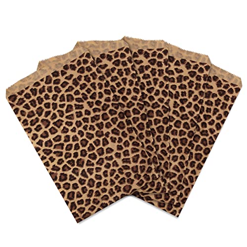 Ikee Design 200 Pcs of 6 X 9 Inch Flat Plain Prints Paper or Patterned Kraft Bags for Candy, Cookies, Merchandise, Party Favors, Gift, Small Paper Bags, Leopard Pattern - Image 5