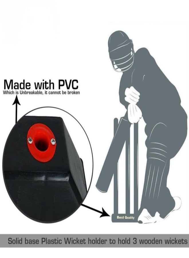 NE NEPTUNE Cricket Wicket Stump Stand Base Holder - Heavy Duty Plastic, 3-Hole Stump Stand for Practice & Training (No Ground Digging Required) - Image 5