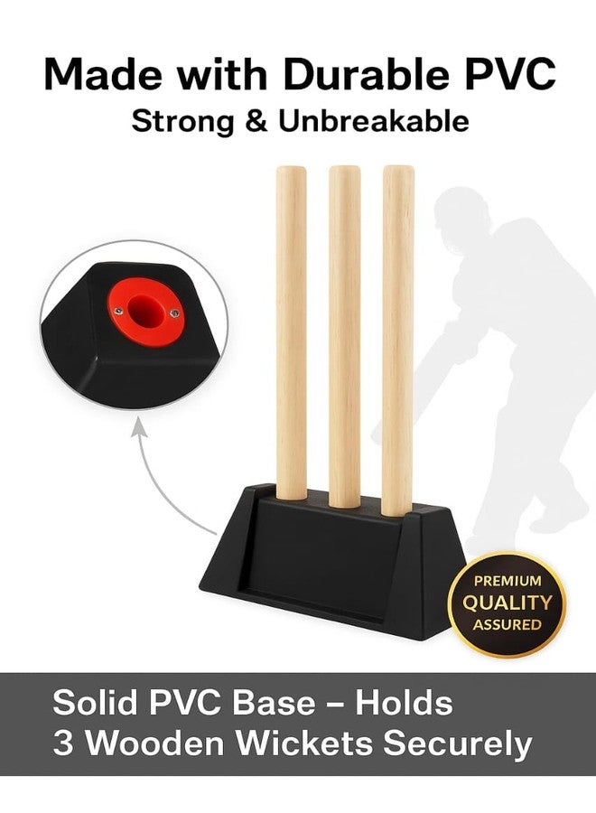 NE NEPTUNE Cricket Wicket Stump Stand Base Holder - Heavy Duty Plastic, 3-Hole Stump Stand for Practice & Training (No Ground Digging Required) - Image 4