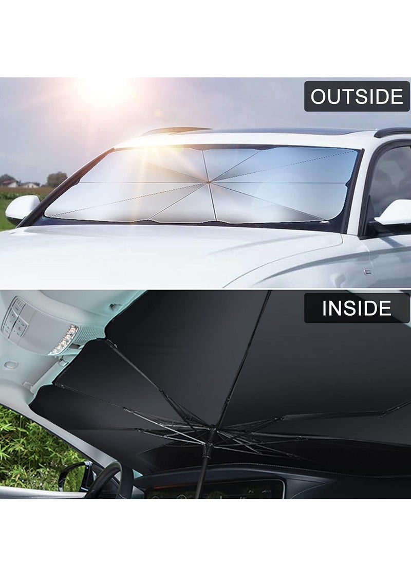 Car Sunshade, Foldable Sun Shade Umbrella for UV Protection Suitable for Most Cars (122 x 65cm) - Easy to Use and Store - Image 1