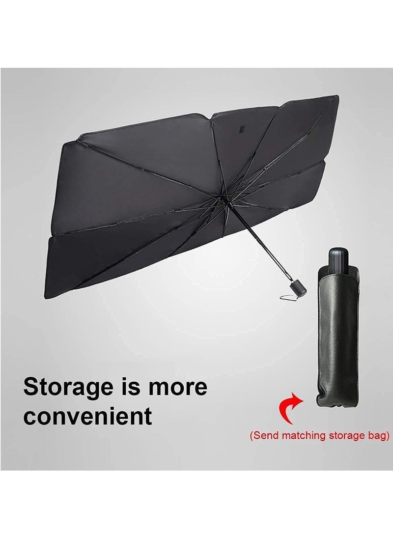 Car Sunshade, Foldable Sun Shade Umbrella for UV Protection Suitable for Most Cars (122 x 65cm) - Easy to Use and Store - Image 2
