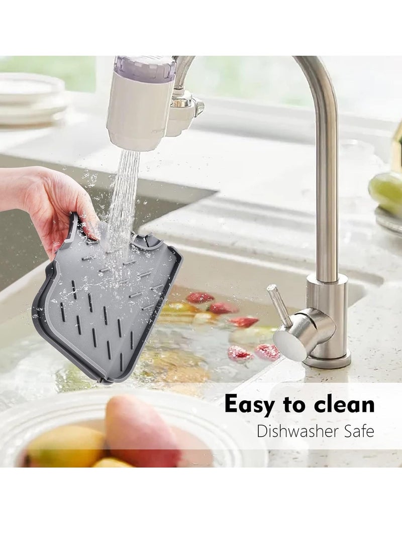 TRASSLE Silicone Faucet Mat for Kitchen, Sink Splash Guard, Bathroom Faucet Water Catcher Mat, Sink Draining Pad Behind Faucet, Keep Drying Kitchen Accessories  - Image 4