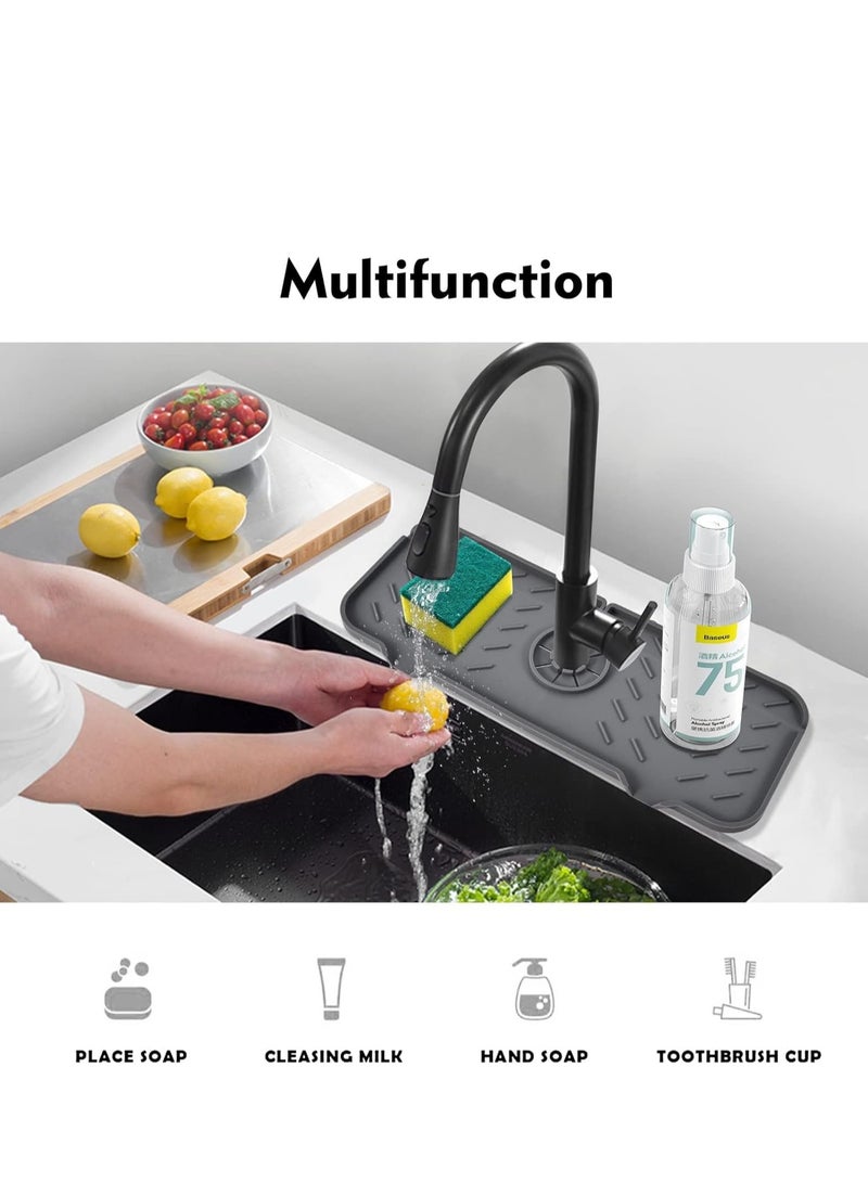 TRASSLE Silicone Faucet Mat for Kitchen, Sink Splash Guard, Bathroom Faucet Water Catcher Mat, Sink Draining Pad Behind Faucet, Keep Drying Kitchen Accessories  - Image 5