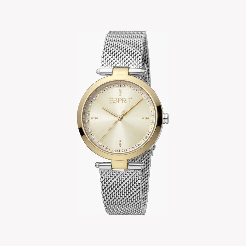 ESPRIT Women's Silver Stainless Steel Watch, Champagne Dial|ES1L314M0135 - Image 1